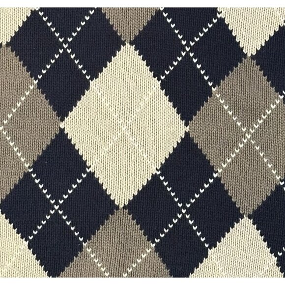 Woods & Gray Mens Argyle Cotton V-Neck Vest Black Beige Preppy Golf Grandpa Core - Picture 2 of 6